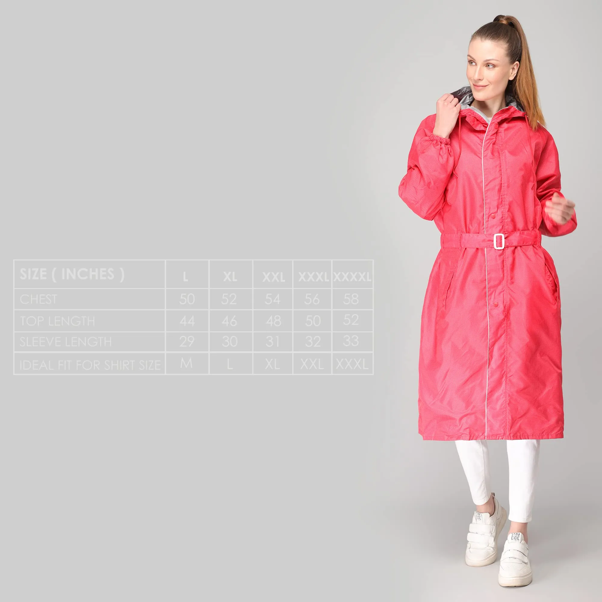 THE CLOWNFISH Indus Series Women's Waterproof PVC Raincoat/Longcoat with Adjustable Hood- With Storage Bag (Yellow, XXL)