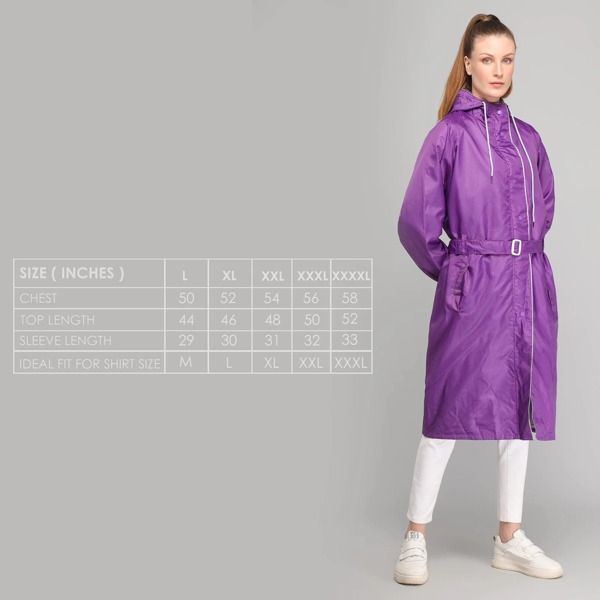 THE CLOWNFISH Indus Series Women's Waterproof PVC Raincoat/Longcoat with Adjustable Hood- With Storage Bag (Yellow, XXXL)