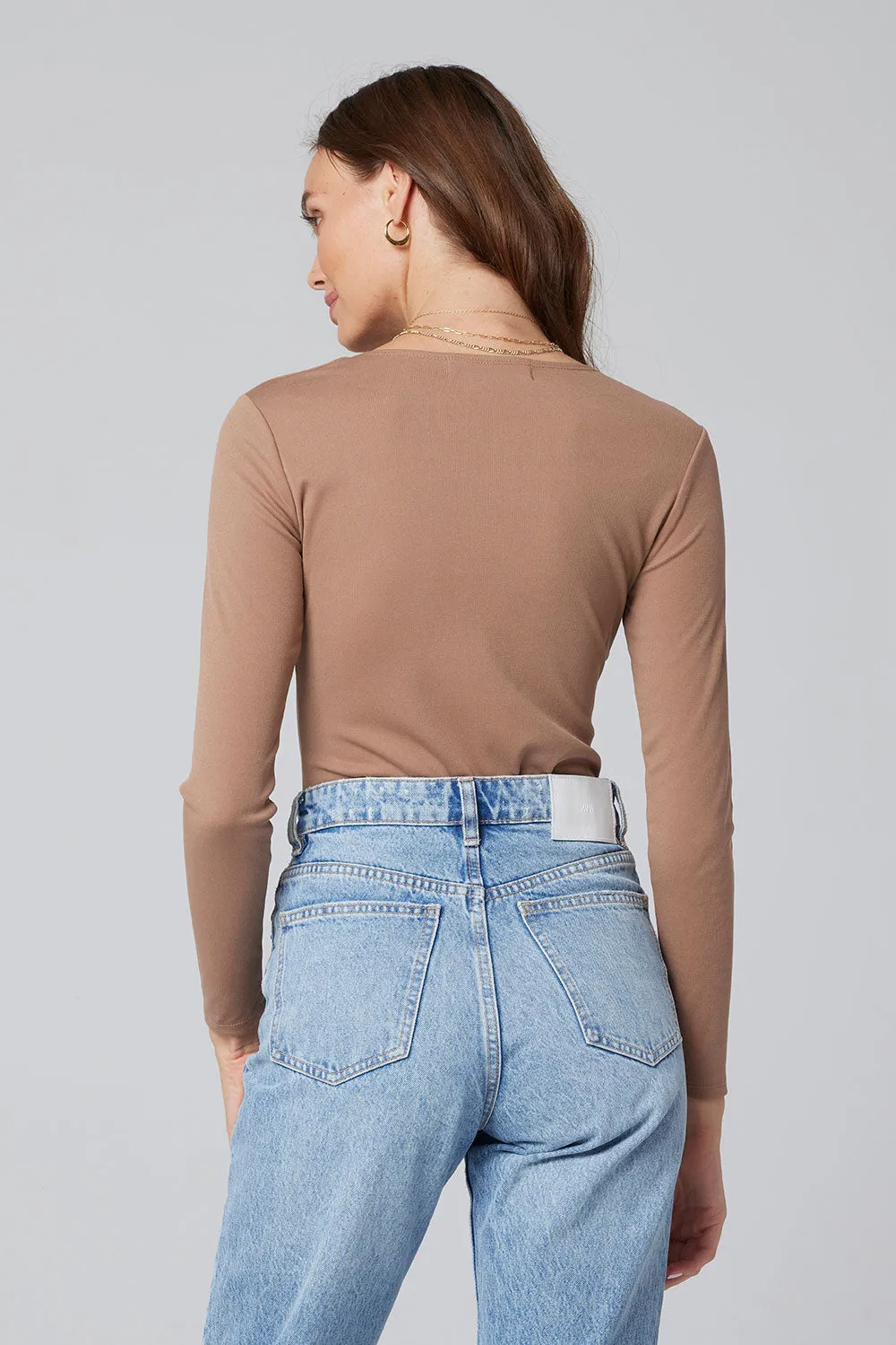 The Long Sleeve Bodysuit by Saltwater Luxe - Chai