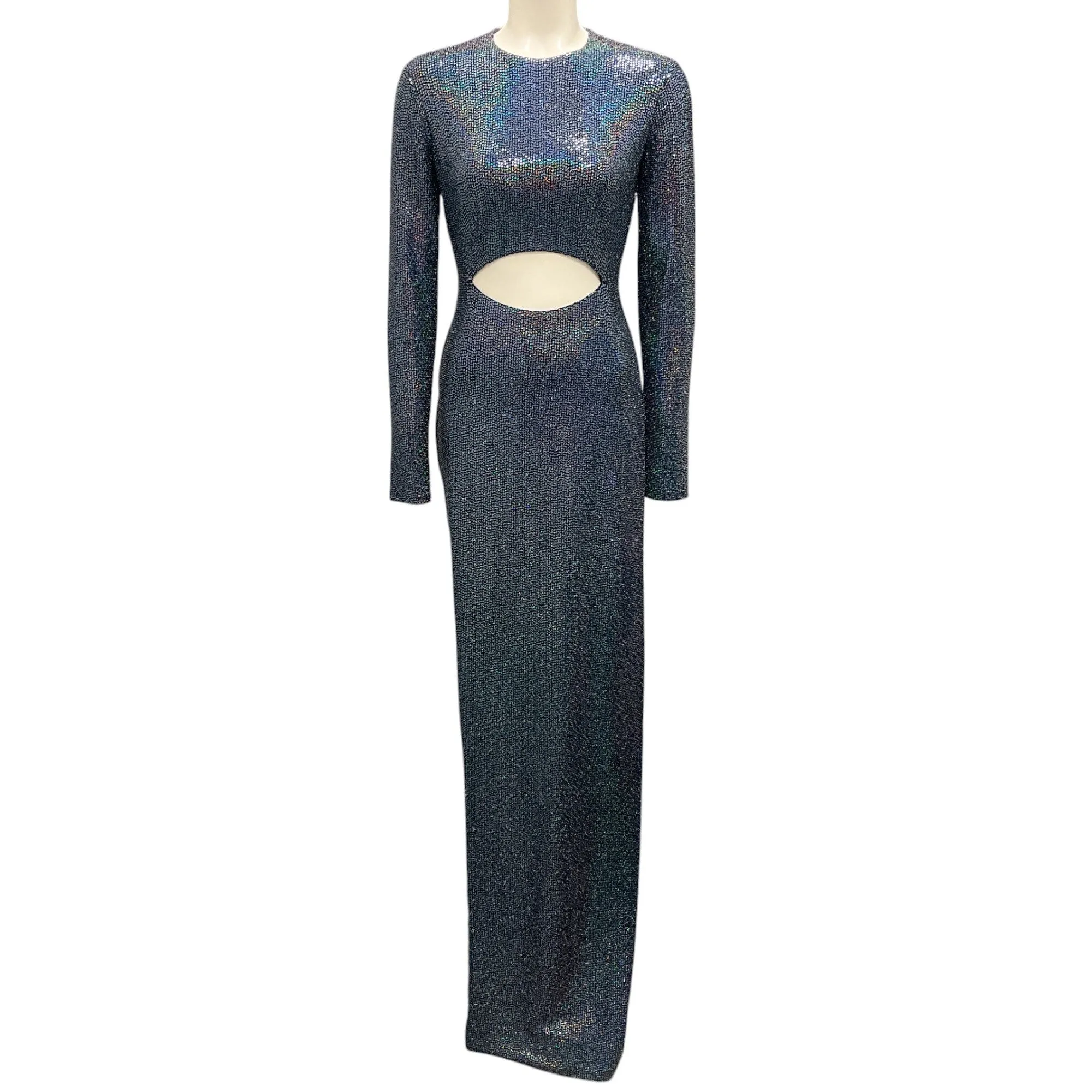 The Sei Metallic Hologram Long Sleeved Gown / Formal Dress