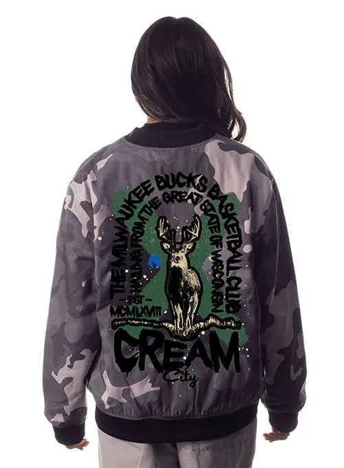 The Wild Collective Cargo Club Milwaukee Bucks Bomber Jacket