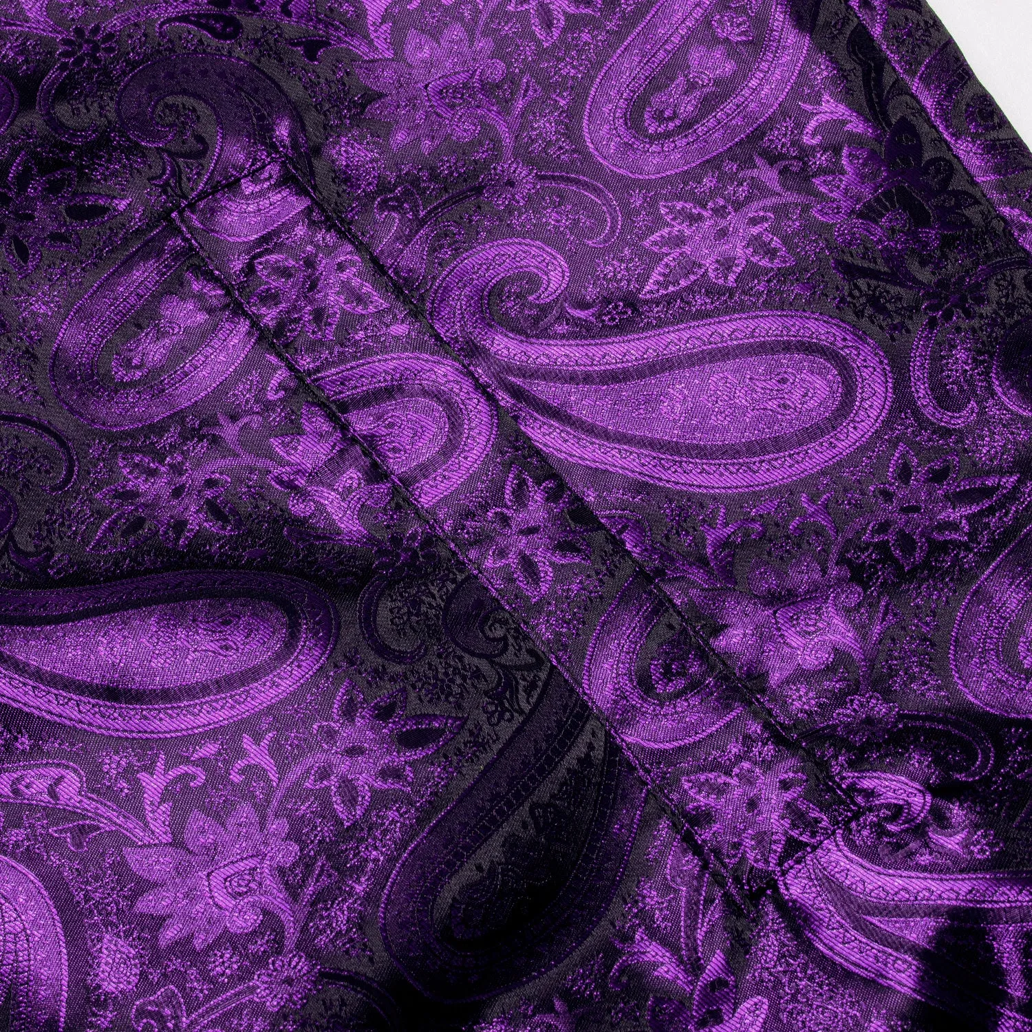 Ties2you Men's Jacket Dark Purple Paisley Zipper Thin Jacket