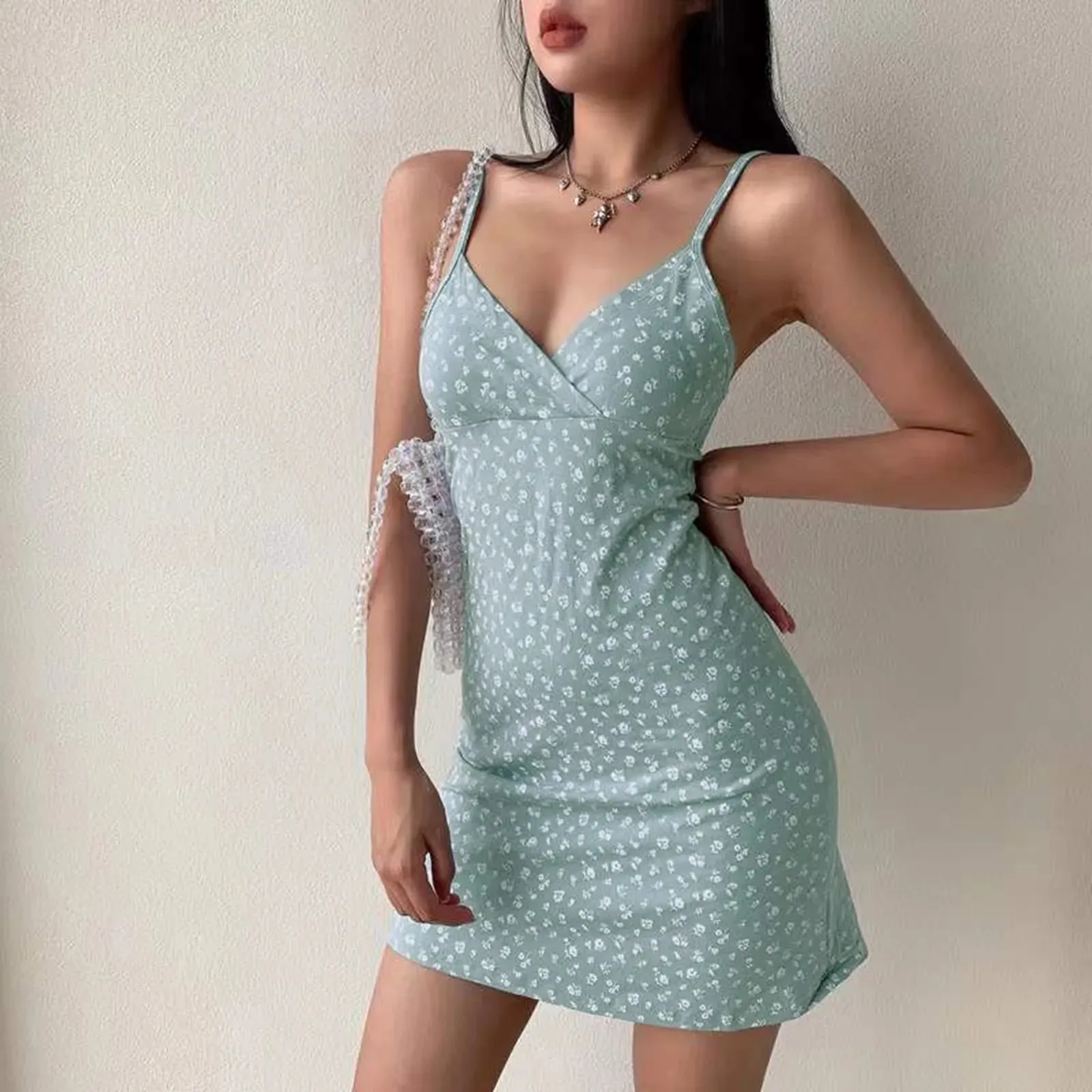 Traf Halter Slim Fit Knitted Mini Dress