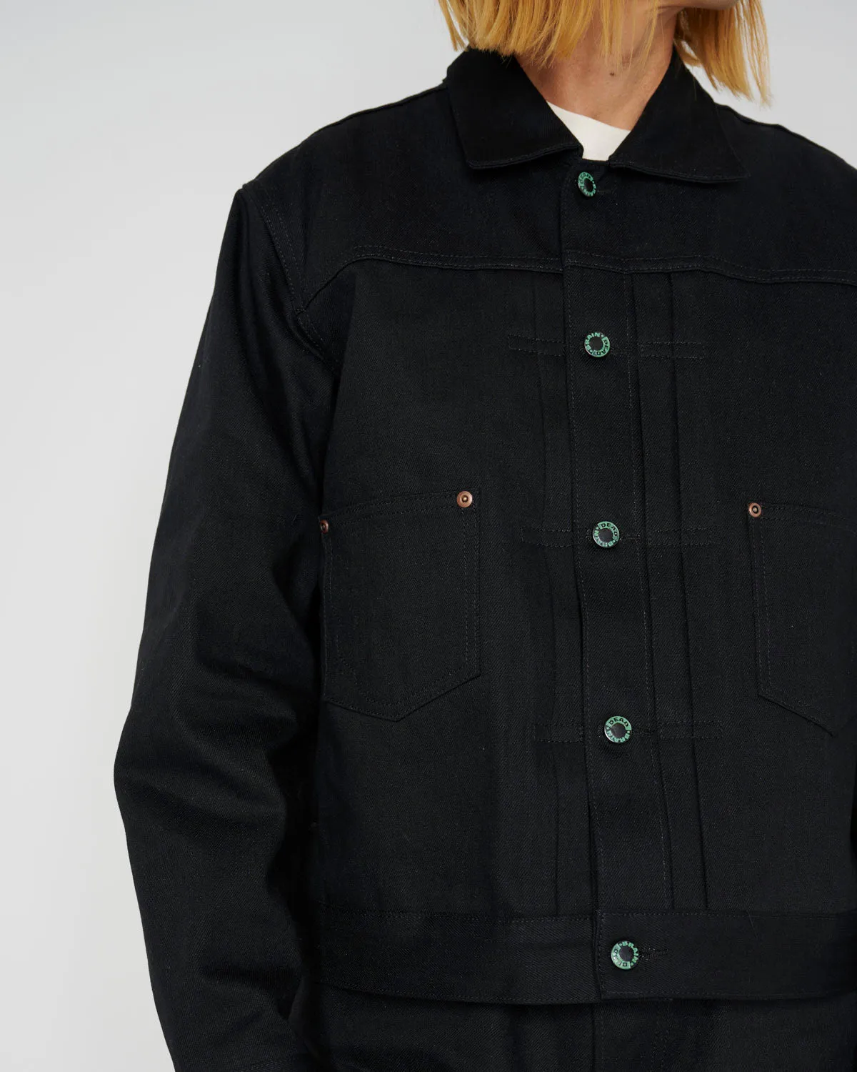 Trucker Jacket 13.2oz Selvedge Denim - Solid Black