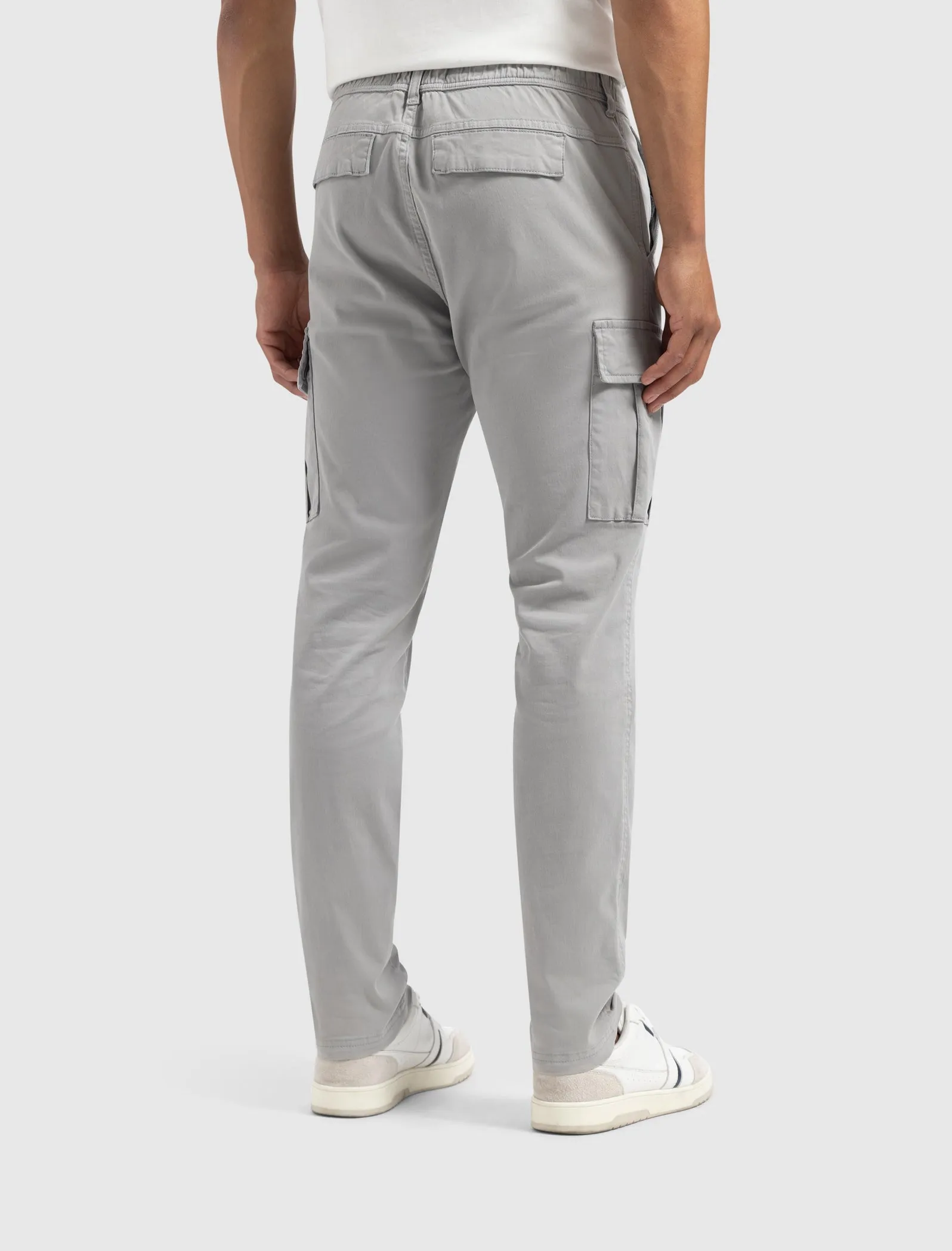 Twill Cargo Pants | Grey Plain