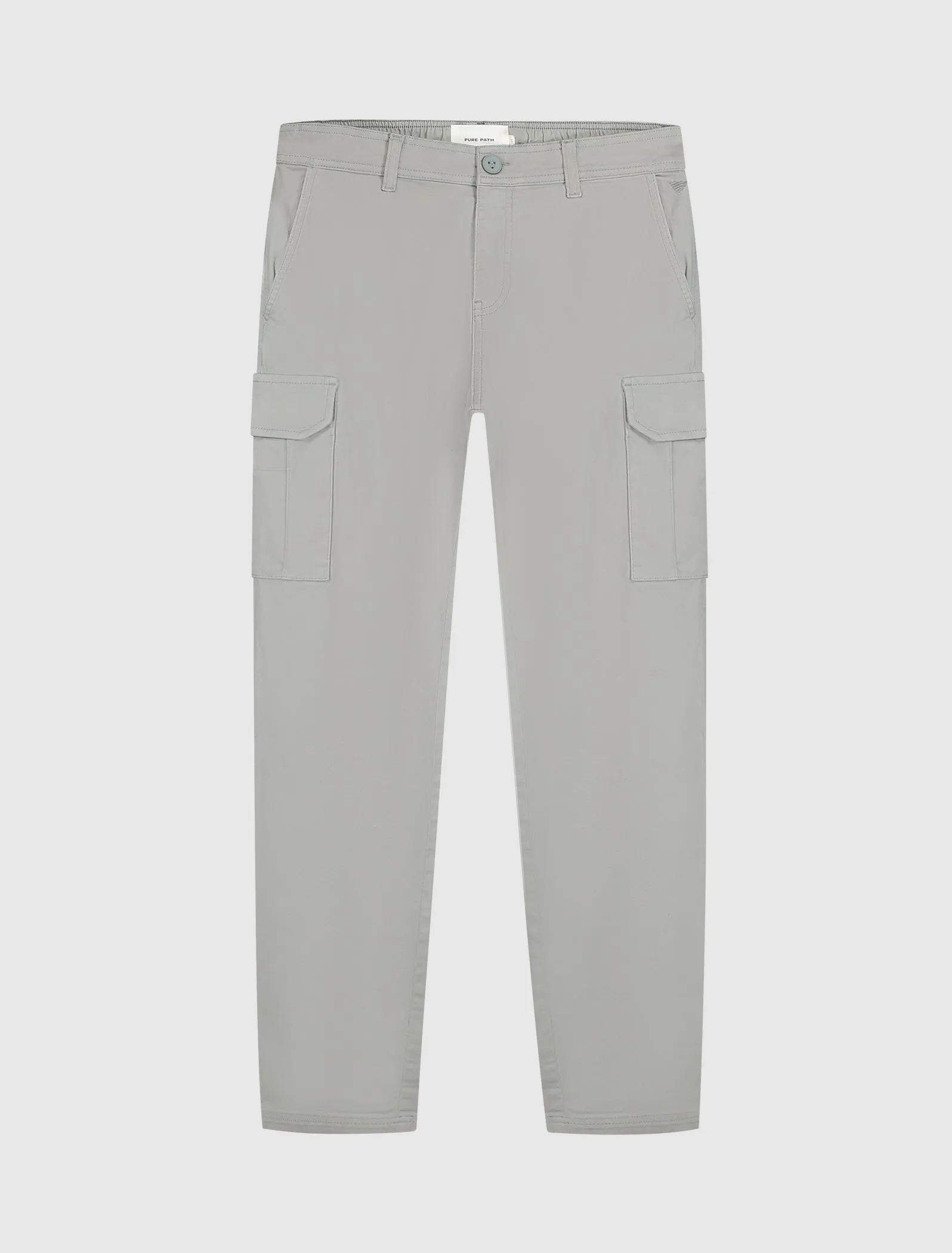 Twill Cargo Pants | Grey Plain