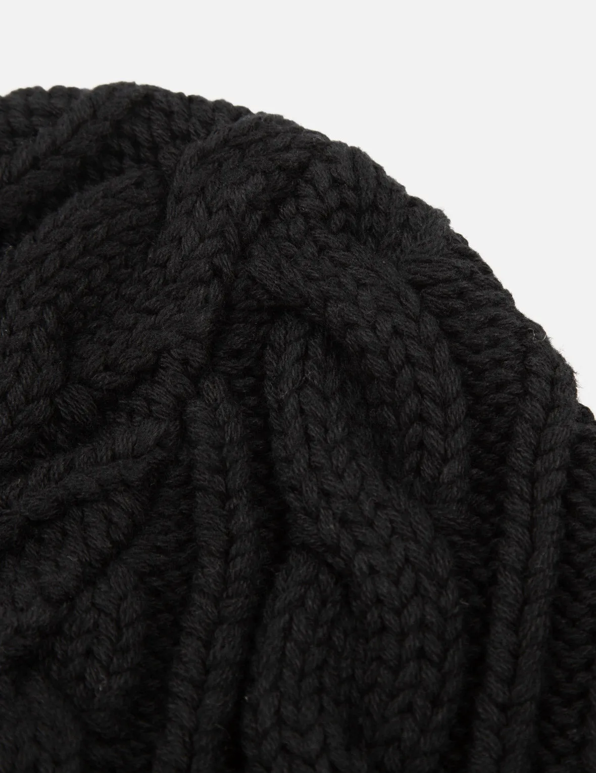 Twist-Straight Pattern Logo Label Knit Beanie