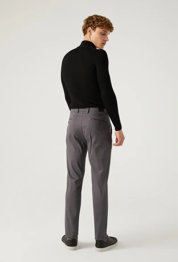 Twn Slim Fit Grey Dobby Chino Trousers