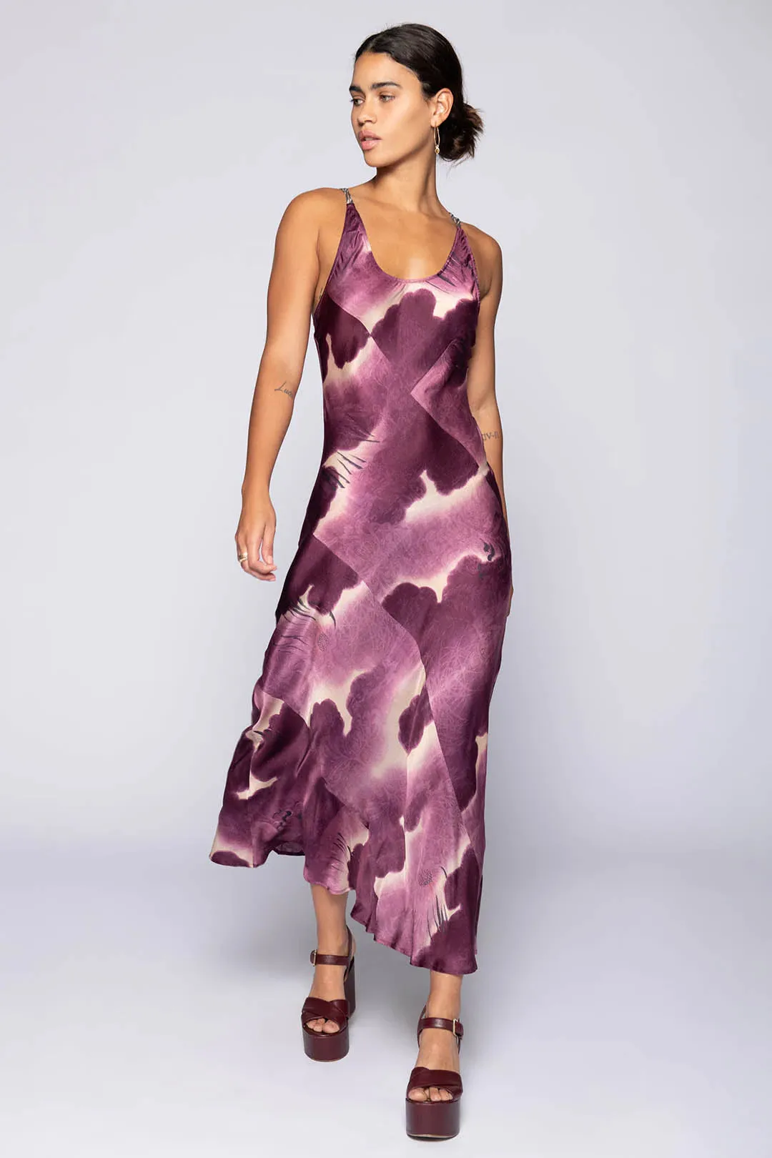 Ubud Bias Maxi Dress - Plum