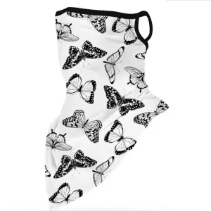 Unisex Face Scarf Bandana with Ear Loops Butterfly