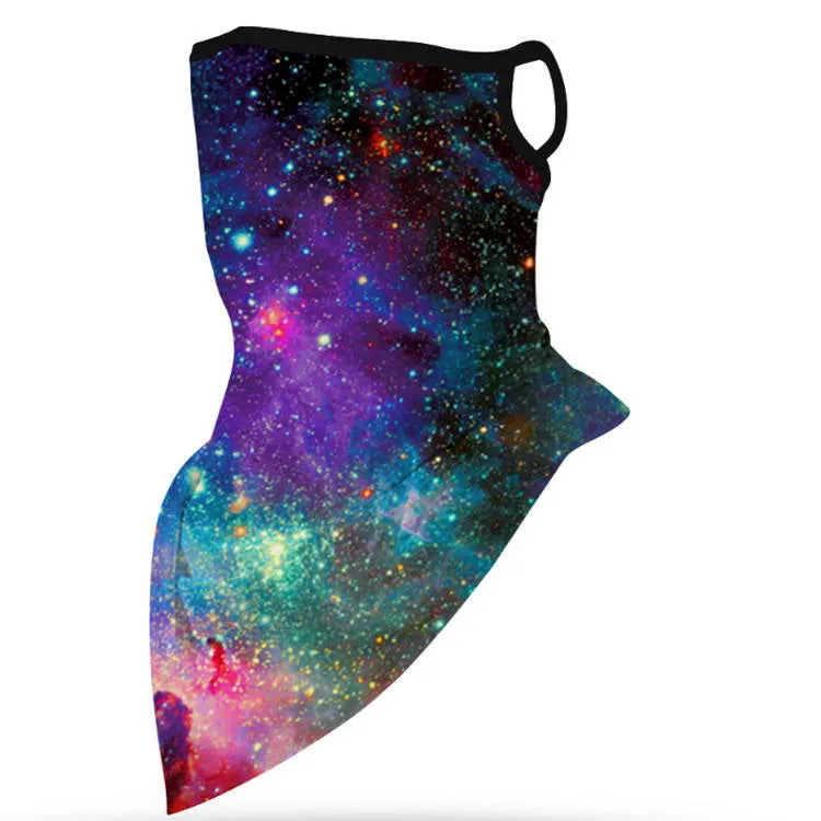 Unisex Face Scarf Bandana with Ear Loops Galaxy-2