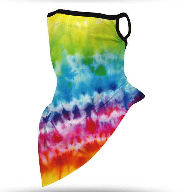 Unisex Face Scarf Bandana with Ear Loops Tie Dye