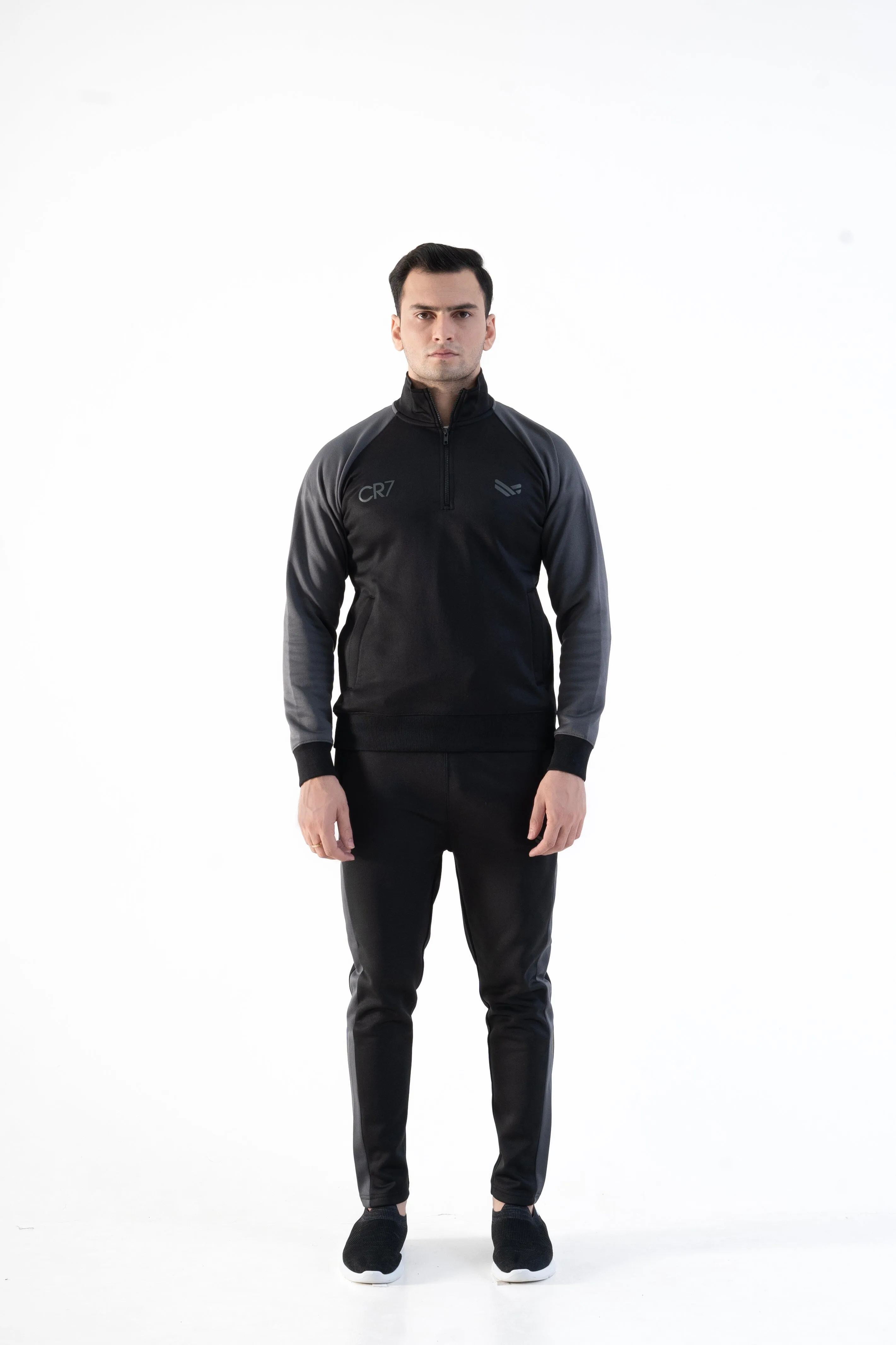 Urban Vogue Men's CR7 Quarter Zipper Fleece Tracksuit