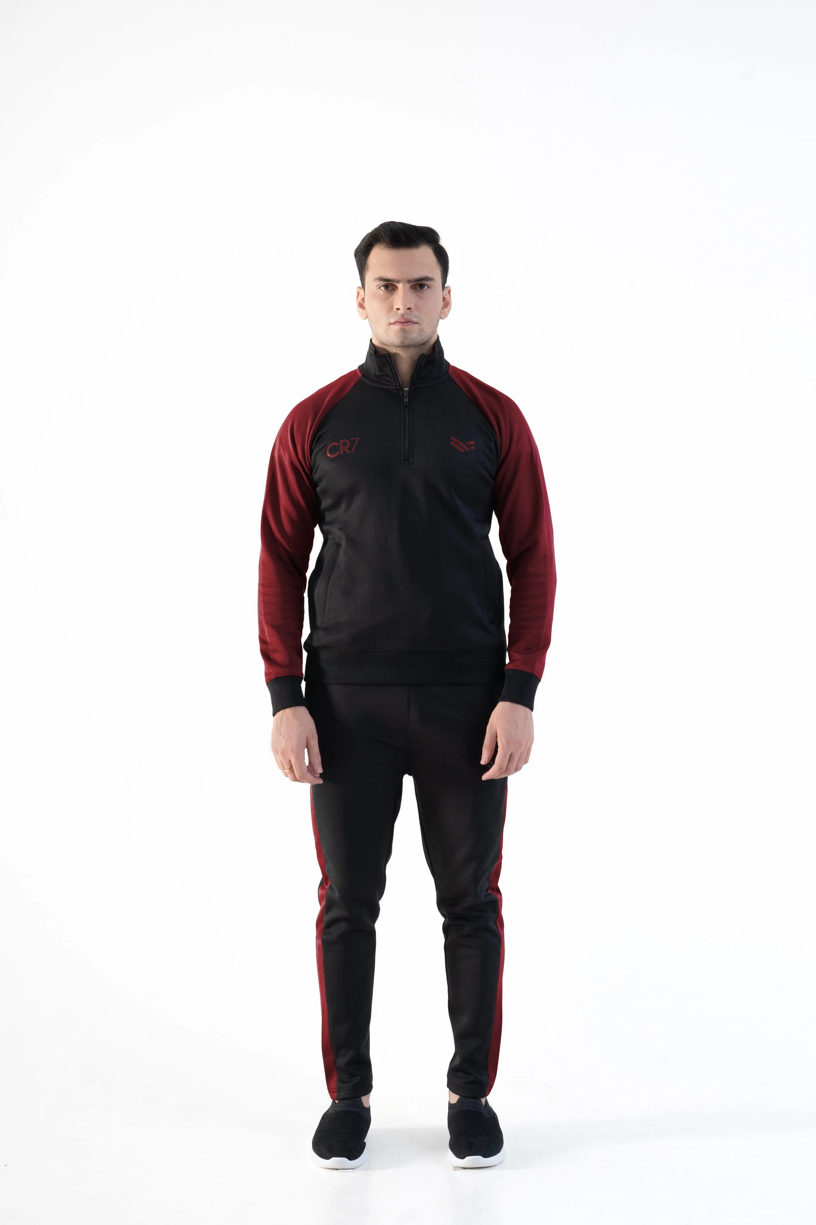 Urban Vogue Men's CR7 Quarter Zipper Fleece Tracksuit