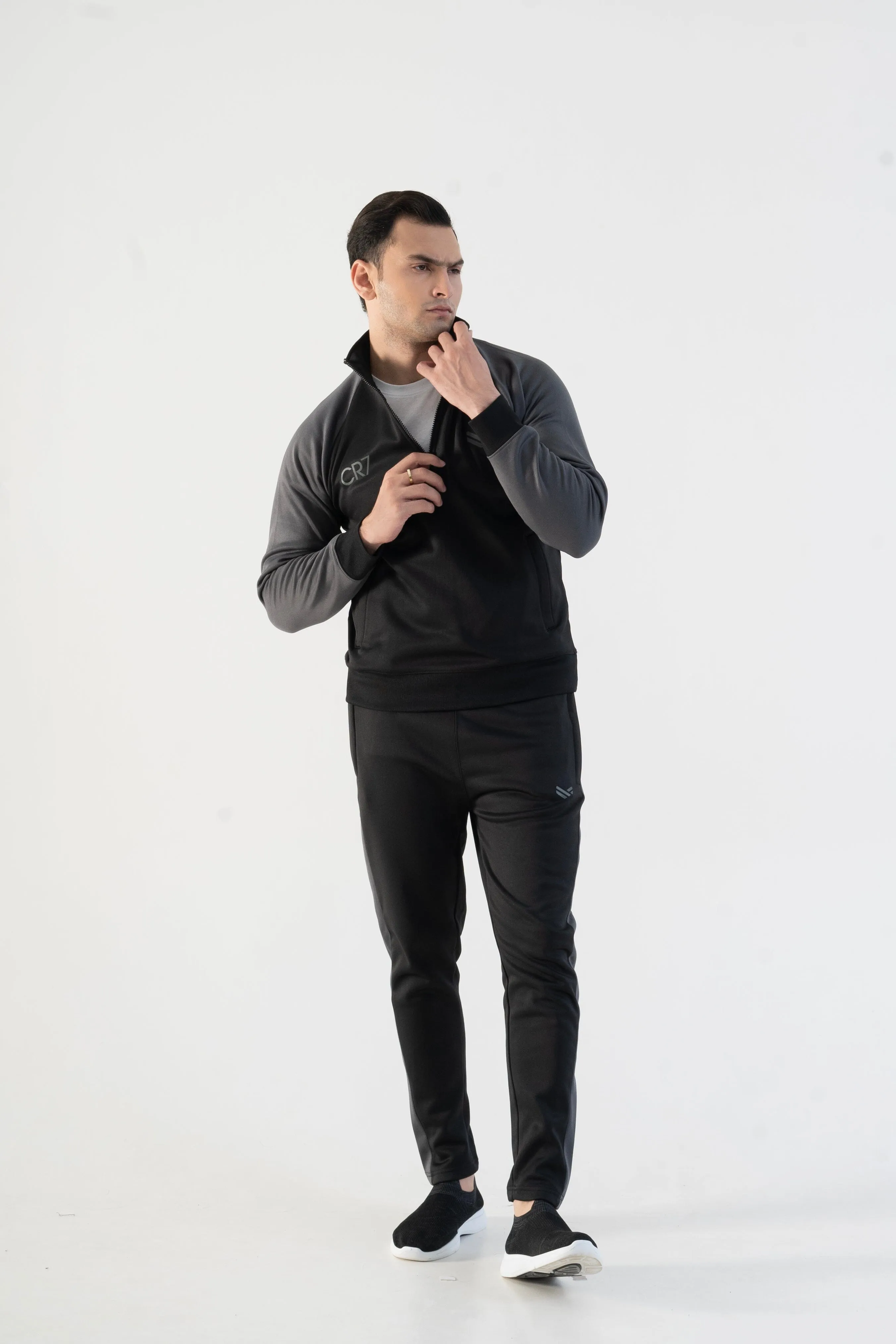 Urban Vogue Men's CR7 Quarter Zipper Fleece Tracksuit