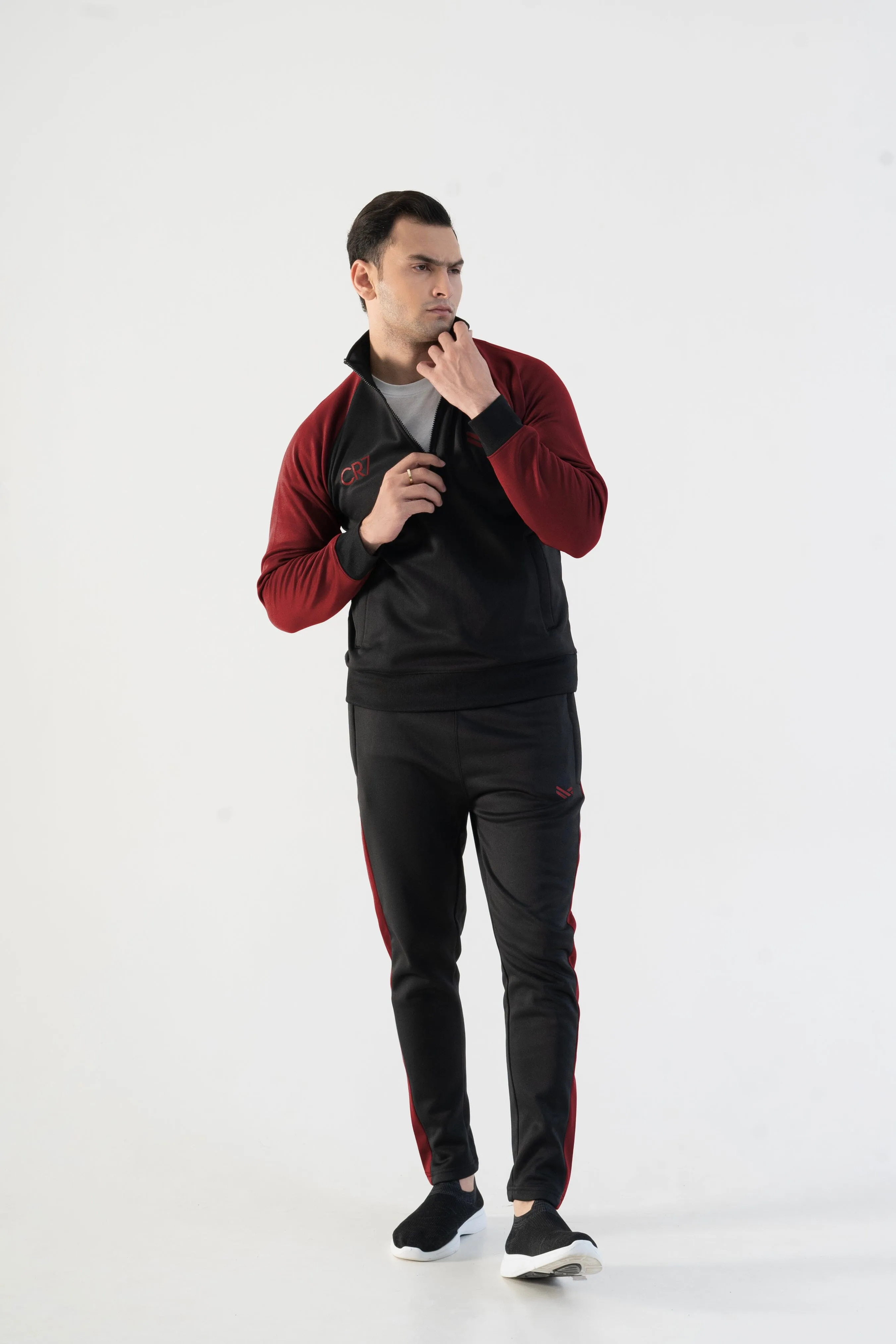 Urban Vogue Men's CR7 Quarter Zipper Fleece Tracksuit