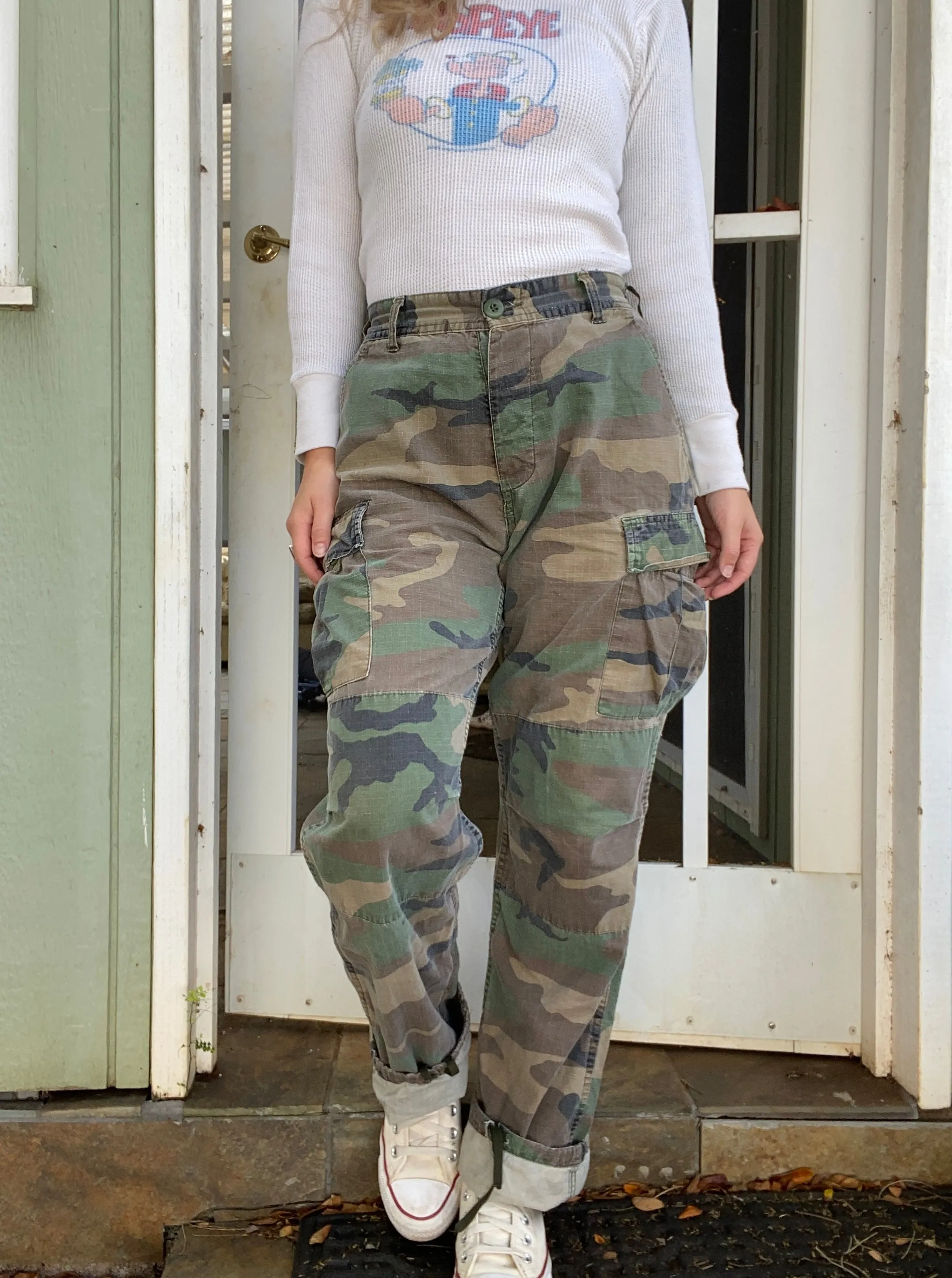 Vintage Military 100% cotton cargo slacks