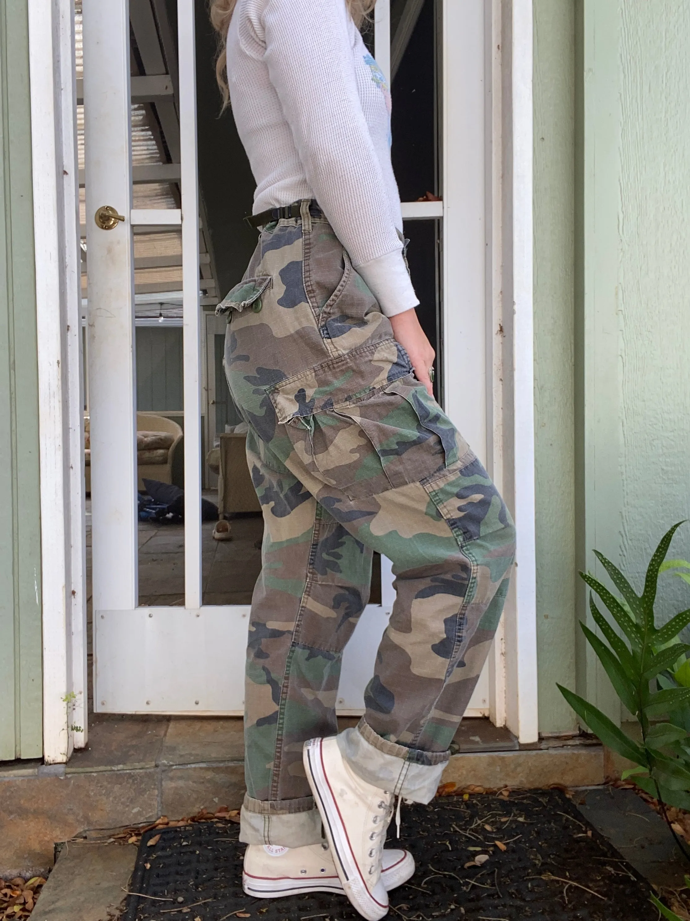 Vintage Military 100% cotton cargo slacks