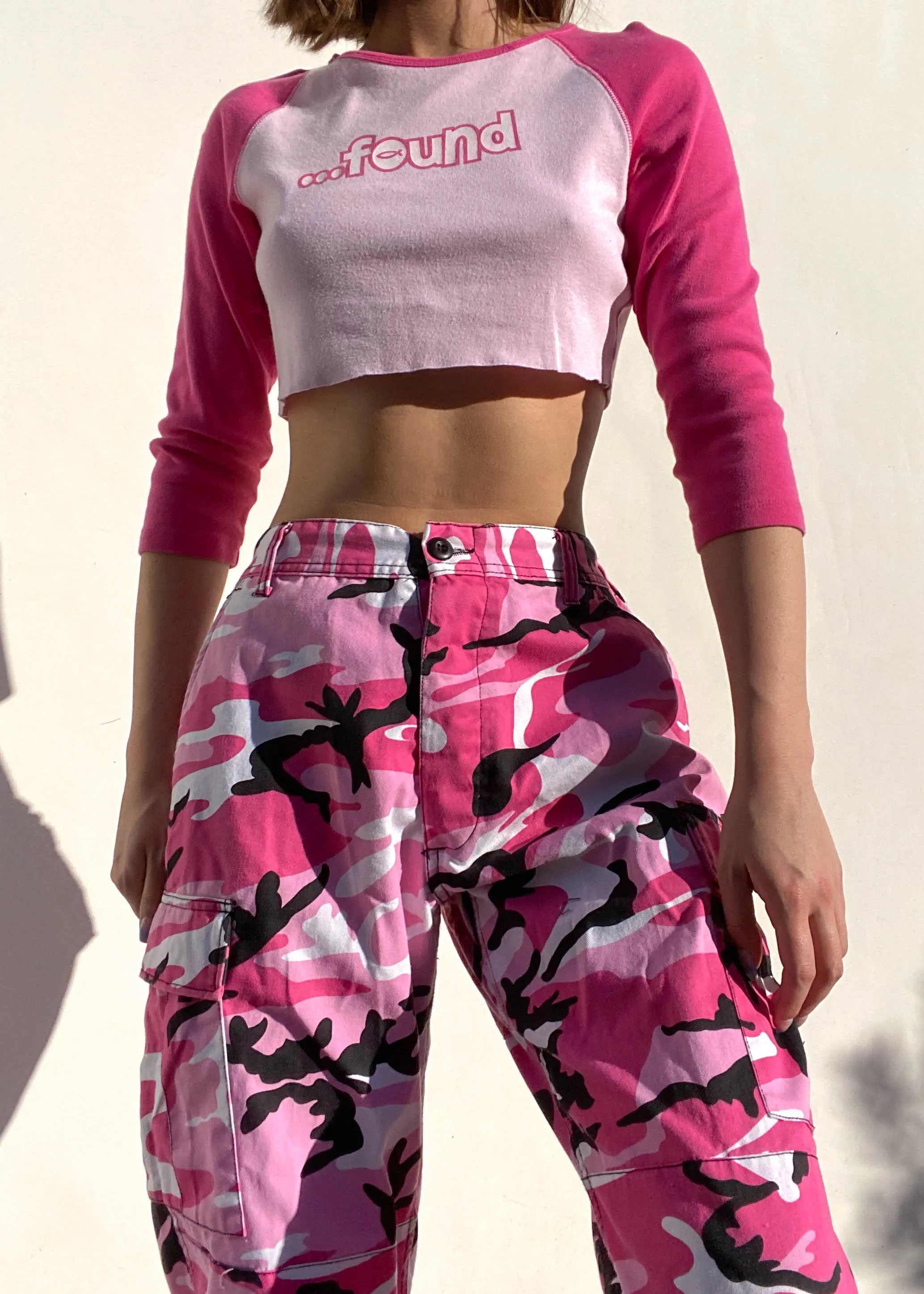 Vintage Pink Camo Cargo Pants (L)