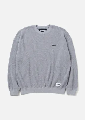 WAFFLE FABRIC CREWNECK LS