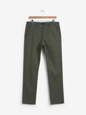 WES Casuals Olive Relaxed-Fit Chinos