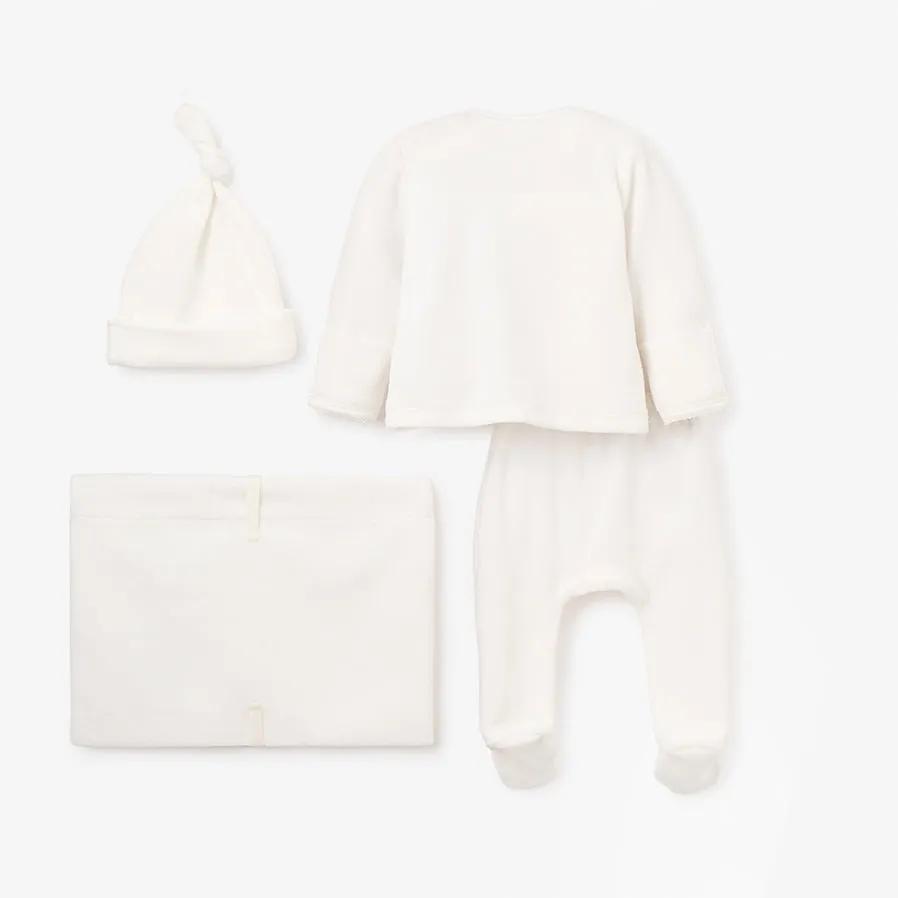 Whisper White Velour Layette Set