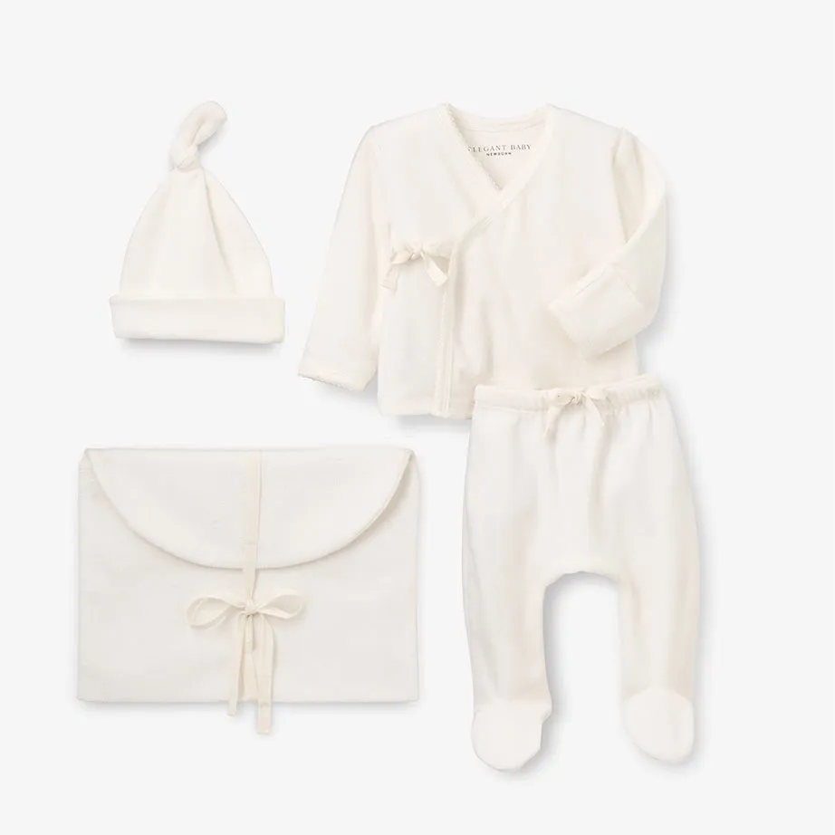 Whisper White Velour Layette Set