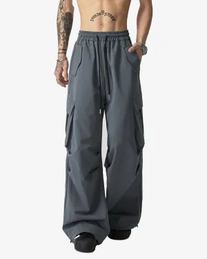 Wide Cargo Pants With Drawstrings