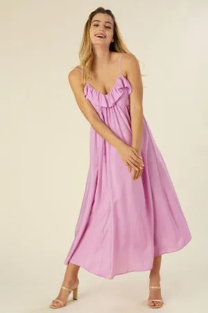 Women's Lavender Maxi Dress with Ruffles