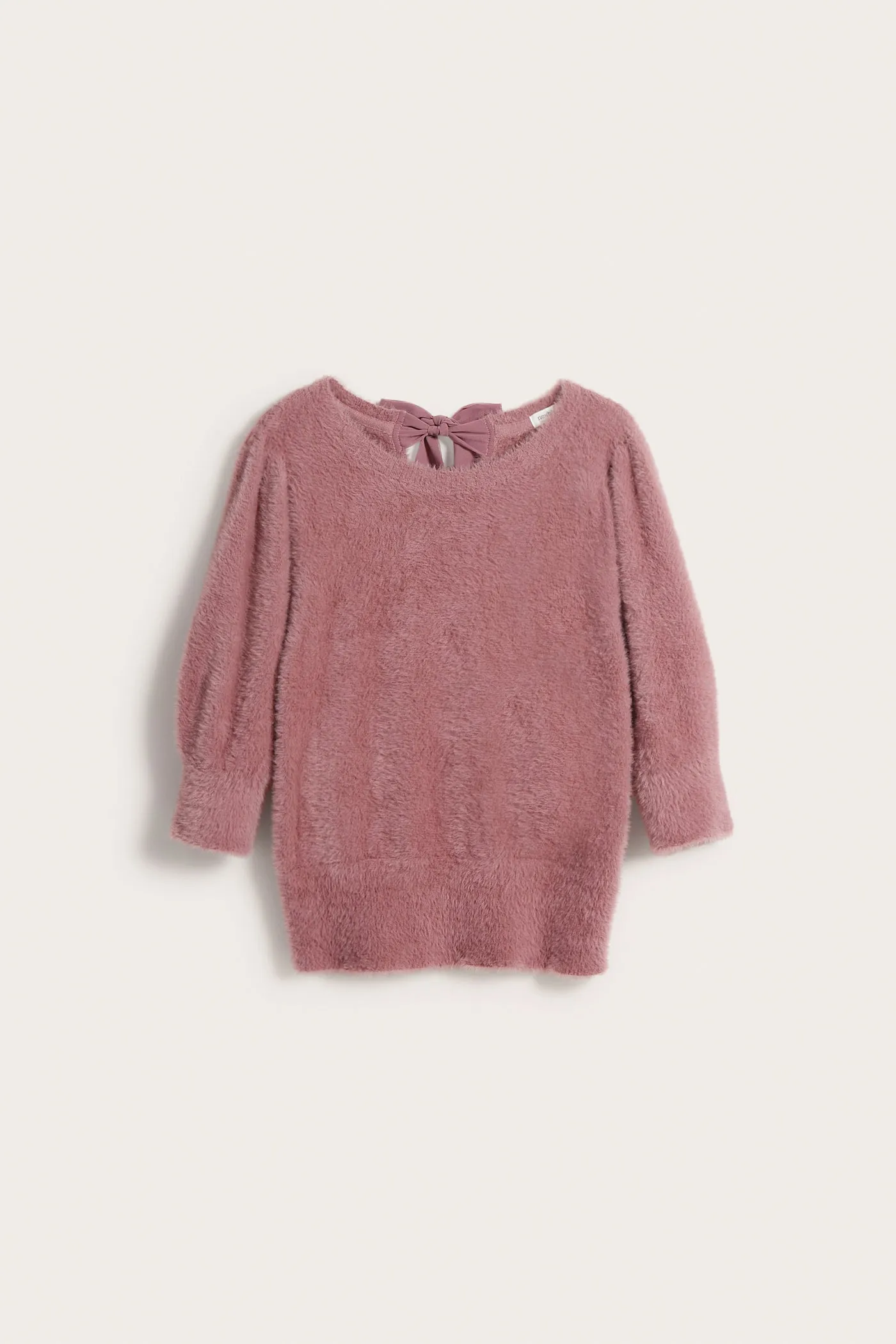 Women's pink fluffy bow jumper