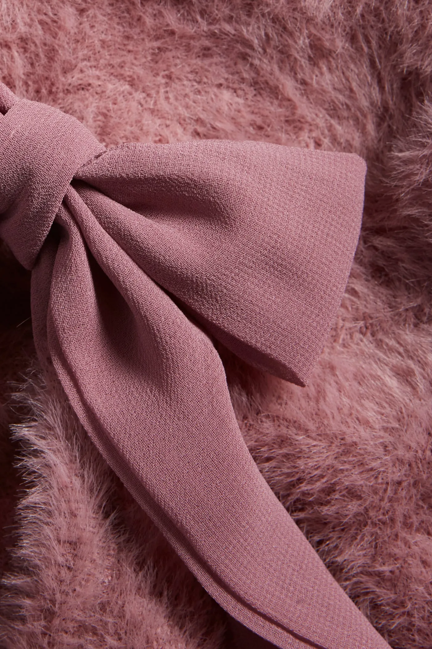 Women's pink fluffy bow jumper