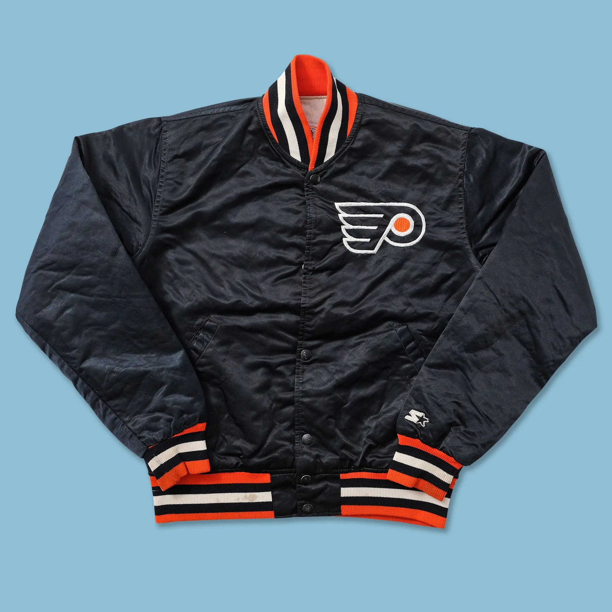 Women's Starter Philadelphia Flyers Satin Bomber Jacket Small