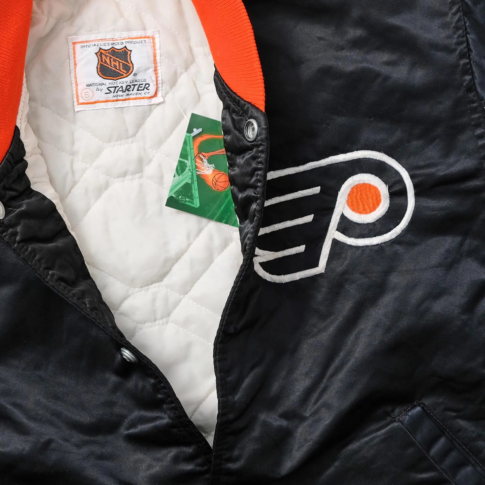 Women's Starter Philadelphia Flyers Satin Bomber Jacket Small