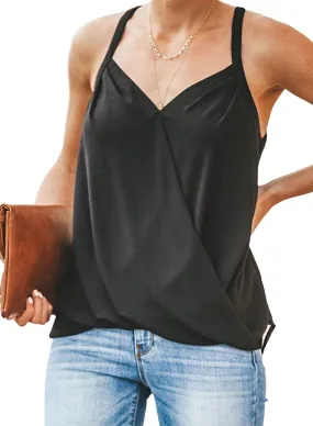 Women's Summer V Neck Strappy Cami Tank Tops