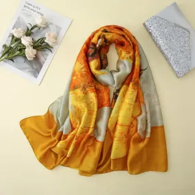 Women's Van Gogh Sunflowers Thin Scarf