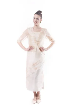 WS09 - MADE-TO-ORDER - Filipiniana Two-Layer Dress with Blazer