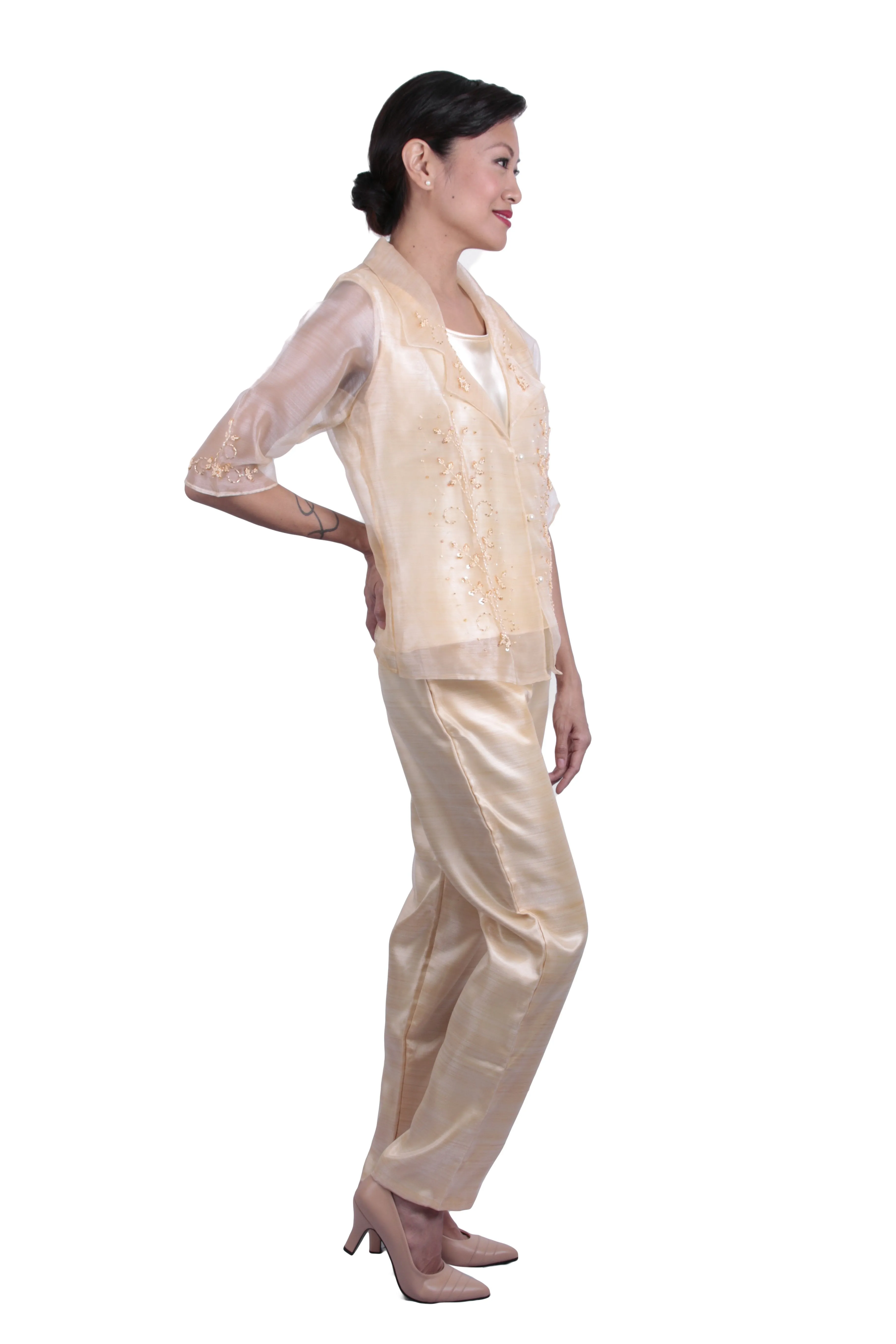 WS10 - MADE-TO-ORDER - Three-Piece Blazer and Pants Set - Filipiniana