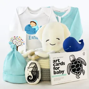 Zeronto Baby Boy Gift Basket - Mighty Blue Ocean