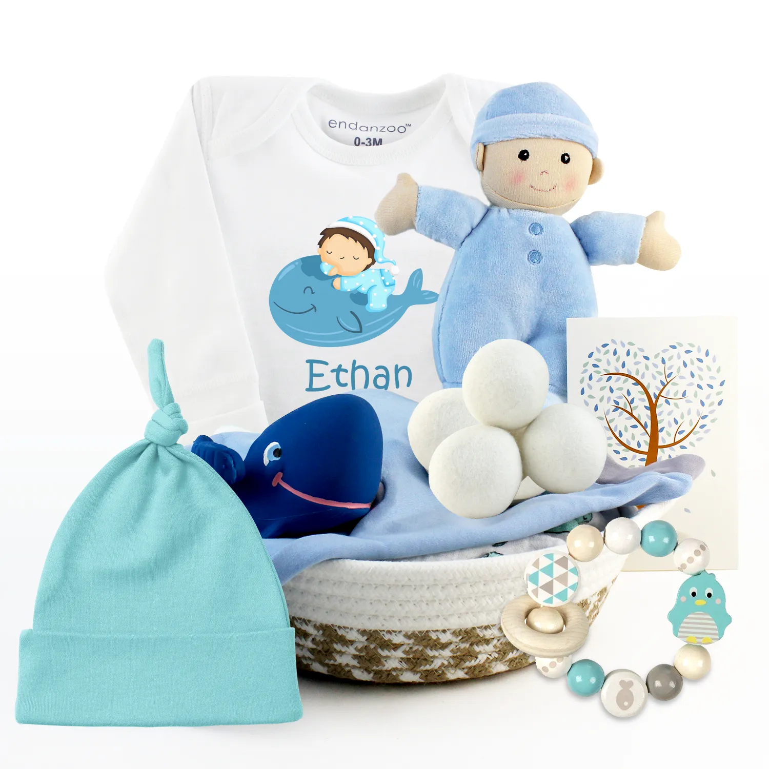 Zeronto Baby Boy Gift Basket - Whale's Tale