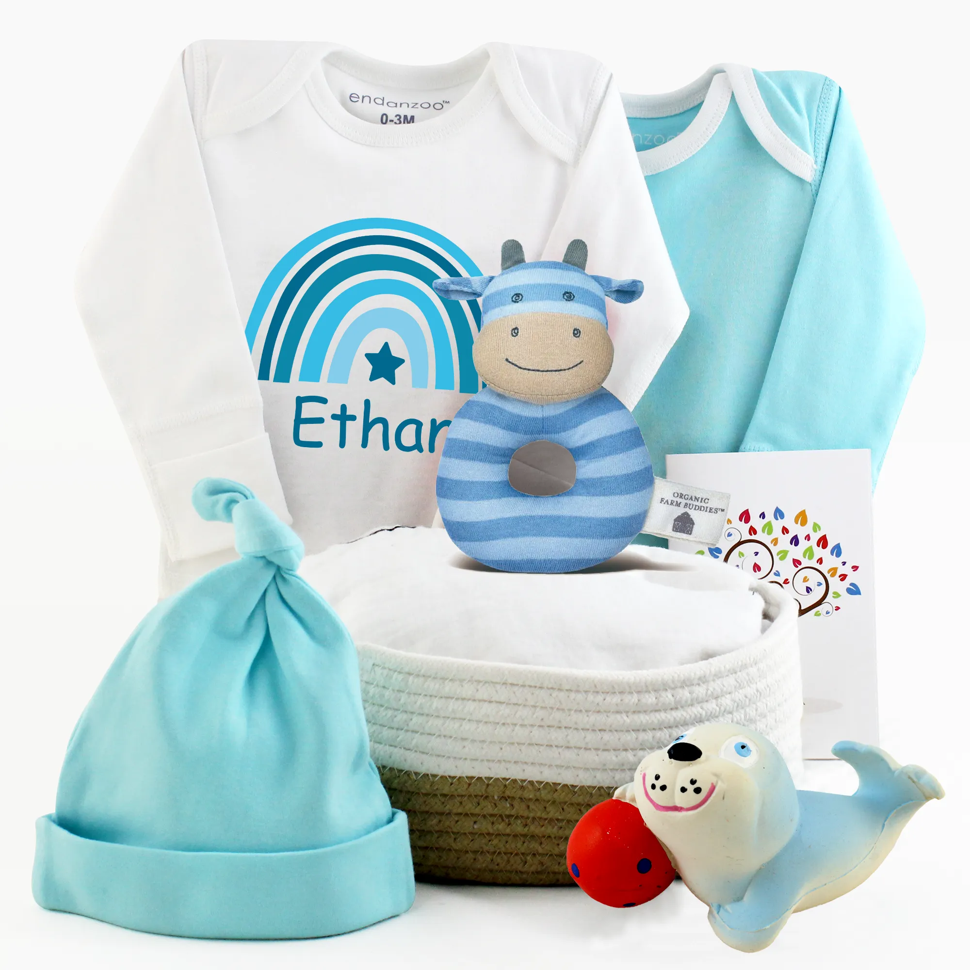 Zeronto Baby Boy Gift Box - Blue Rainbow