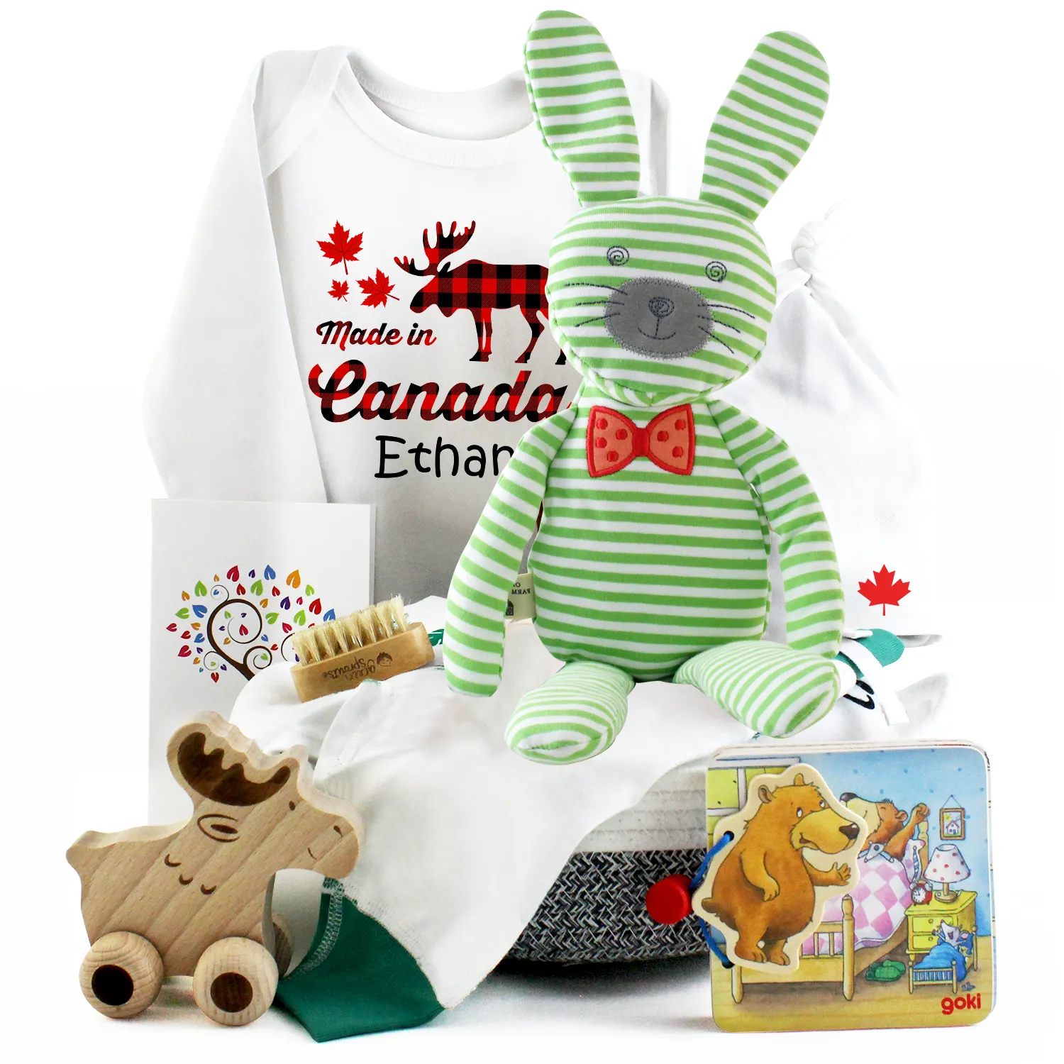 Zeronto Baby Gift Basket - Born In Canada