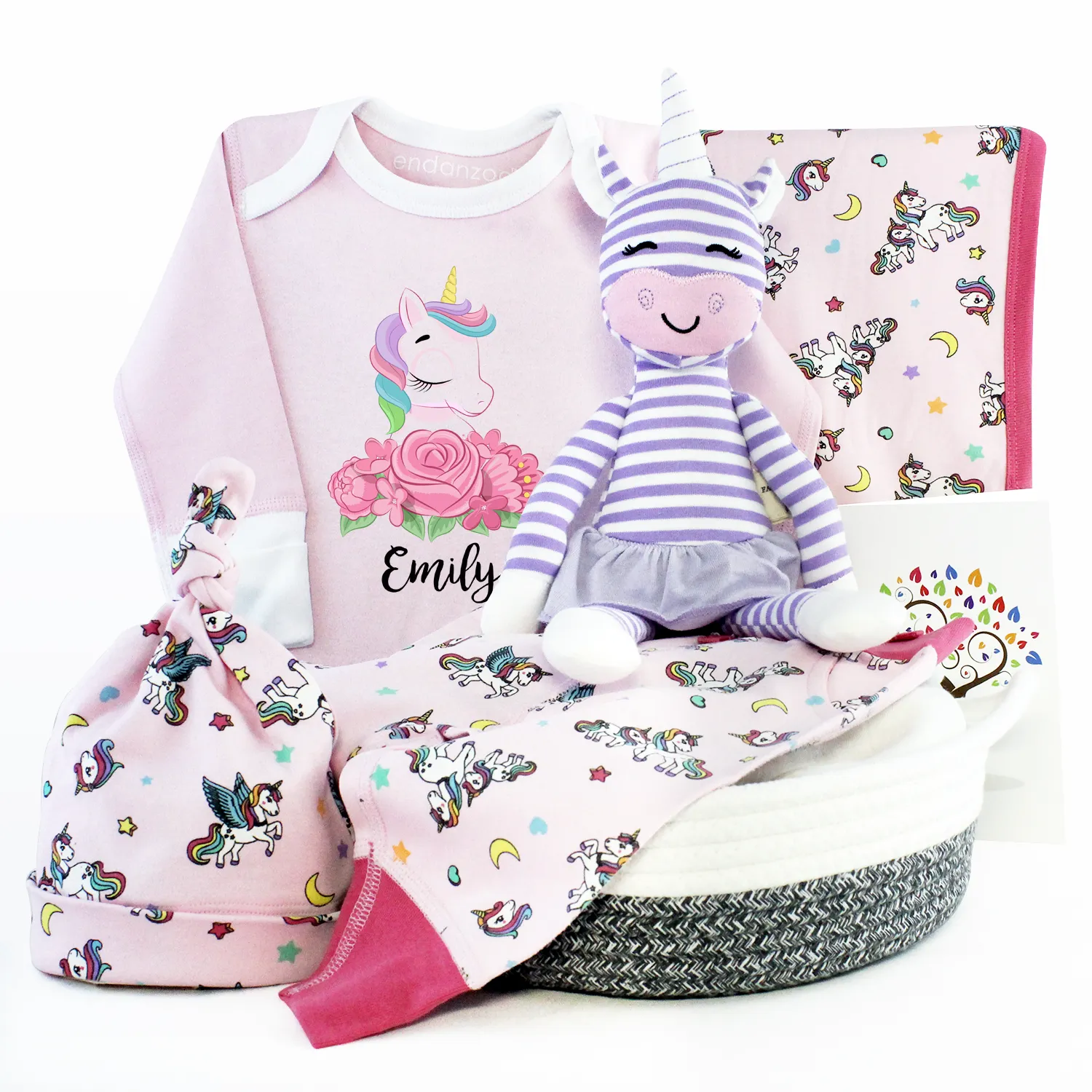 Zeronto Baby Girl Gift Basket - Mystical Unicorns