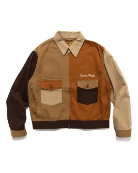 Zip-Up Work Jacket Brown